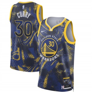 NBA Warriors 30 Stephen Curry Royal 2025 Select Series Men Jersey