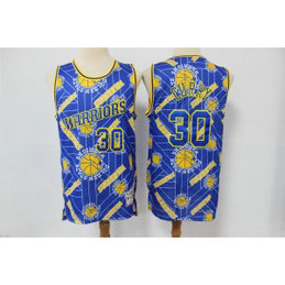 NBA Warriors 30 Stephen Curry Tear Up Pack Hardwood Classics Men Jersey