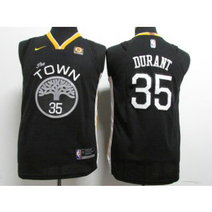 NBA Warriors 35 Kevin Durant Black Nike Youth Jersey