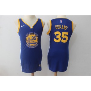NBA Warriors 35 Kevin Durant Blue Nike Swingman Iron Women Jersey
