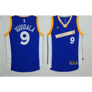NBA Warriors 9 Andre Iguodala Royal Blue Stretch Crossover Swingman Men Jersey
