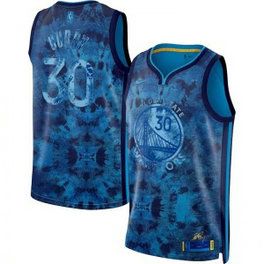 NBA Warrios 30 Stephen Curry Blue Nike Men Jersey