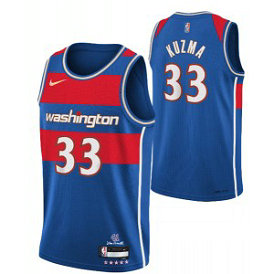 NBA Wizards 33 Kyle Kuzma 75th Anniversary 2021_2022 Blue City Edition Nike Men Jersey
