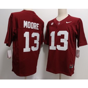 NCAA Alabama Crimson Tide 13 Malachi Moore Red F.U.S.E. Vapor Limited Men Jersey