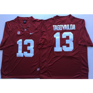 NCAA Alabama Crimson Tide 13 Tua Tagovailoa Red College Football Men Jersey NCAA Alabama Crimson Tide 13 Tua Tagovailoa Red College Football Men Jersey