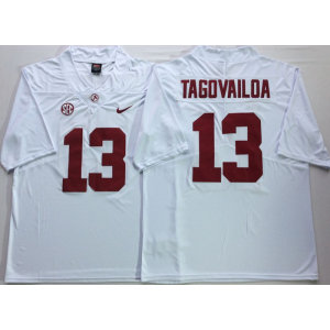 NCAA Alabama Crimson Tide 13 Tua Tagovailoa White Legend Limited Men Jersey NCAA Alabama Crimson Tide 13 Tua Tagovailoa White Legend Limited Men Jersey