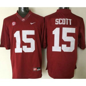 NCAA Alabama Crimson Tide 15 JK Scott Red Men Jersey