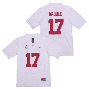 NCAA Alabama Crimson Tide 17 Jaylen Waddle White Nike College Football Men Jersey NCAA Alabama Crimson Tide 17 Jaylen Waddle White Nike College Football Men Jersey