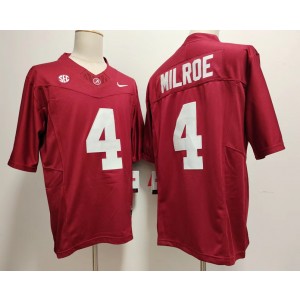 NCAA Alabama Crimson Tide 4 Jalen Milroe Red 2023 F.U.S.E Vapor Limited Men Jersey