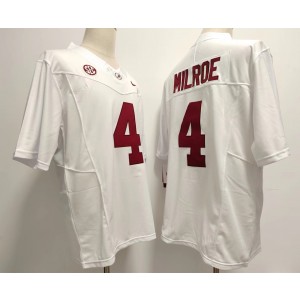 NCAA Alabama Crimson Tide 4 Jalen Milroe White 2023 F.U.S.E Vapor Limited Men Jersey
