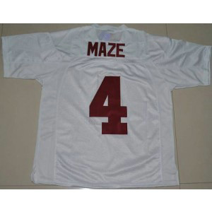 NCAA Alabama Crimson Tide 4 Marquis Maze White Men Jersey