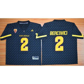 NCAA Arizona State Sun Devils 2 Mike Bercovici New Black PAC-12 Patch Men Jersey NCAA Arizona State Sun Devils 2 Mike Bercovici New Black PAC-12 Patch Men Jersey