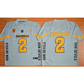 NCAA Arizona State Sun Devils 2 Mike Bercovici New Grey PAC-12 Patch Men Jersey NCAA Arizona State Sun Devils 2 Mike Bercovici New Grey PAC-12 Patch Men Jersey