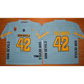 NCAA Arizona State Sun Devils 42 Pat Tillman New Grey Basketball PAC-12 Patch Men Jersey