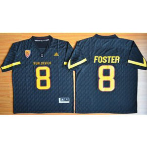 NCAA Arizona State Sun Devils 8 D. J. Foster New Black Basketball PAC-12 Patch Men Jersey