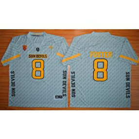 NCAA Arizona State Sun Devils 8 D. J. Foster New Grey Basketball PAC-12 Patch Men Jersey