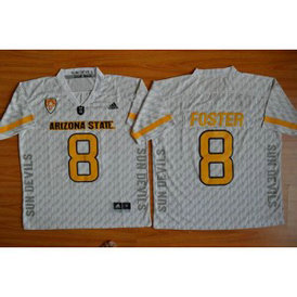 NCAA Arizona State Sun Devils 8 D. J. Foster New White PAC-12 Patch Men Jersey NCAA Arizona State Sun Devils 8 D. J. Foster New White PAC-12 Patch Men Jersey
