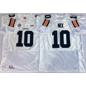 NCAA Auburn Tigers 10 Bo Nix White College Football Men Jersey