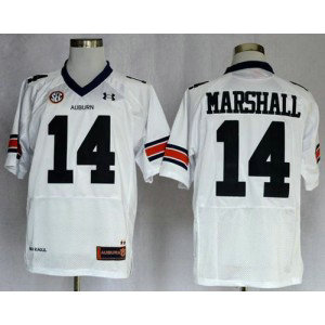 NCAA Auburn Tigers 14 Nick Marshall White Men Jersey