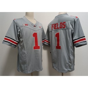 NCAA Buckeyes 1 Justin Fields Grey 2023 F.U.S.E Vapor Limited Men Jersey