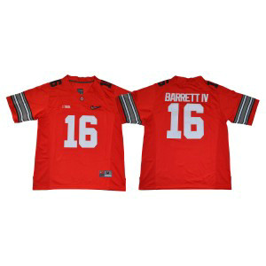 NCAA Buckeyes 16 J.T. Barrett IV Red With Diamond Logo Football Men Jersey NCAA Buckeyes 16 J.T. Barrett IV Red With Diamond Logo Football Men Jersey