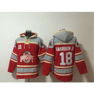 NCAA Buckeyes 18 Harrison JR Red Hoodie Sweatshirt