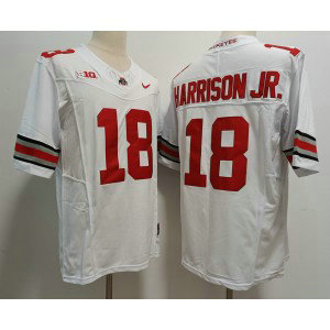 NCAA Buckeyes 18 Harrison JR White 2023 F.U.S.E Vapor Limited Men Jersey