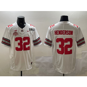 NCAA Buckeyes 32 TreVeyon Henderson White 2025 Champion F.U.S.E. Vapor Limited Men Jersey NCAA Buckeyes 32 TreVeyon Henderson White 2025 Champion F.U.S.E. Vapor Limited Men Jersey