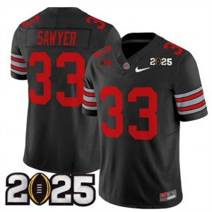 NCAA Buckeyes 33 Jack Sawyer Black 2025 CFP Final Patch F.U.S.E. Vapor Limited Men Jersey