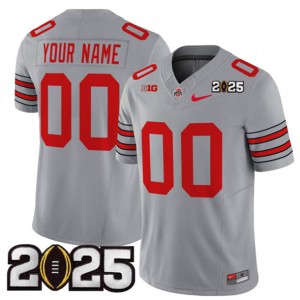 NCAA Buckeyes Customized Gray 2025 CFP Final Patch F.U.S.E. Vapor Limited Men Jersey NCAA Buckeyes Customized Gray 2025 CFP Final Patch F.U.S.E. Vapor Limited Men Jersey