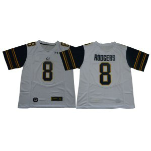 NCAA California Golden Bears 8 Aaron Rodgers White College Football Men Jersey