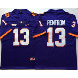 NCAA Clemson Tigers 13 Hunter Renfrow Purple Football Limited Men Jersey NCAA Clemson Tigers 13 Hunter Renfrow Purple Football Limited Men Jersey