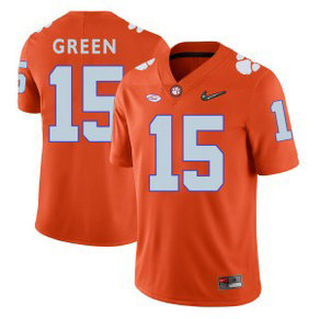 NCAA Clemson Tigers 15 T.J. Green Orange With Diamond Logo Football Men Jersey NCAA Clemson Tigers 15 T.J. Green Orange With Diamond Logo Football Men Jersey
