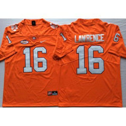 NCAA Clemson Tigers 16 Trevor Lawrence Orange College Football Legend Limited Men Jersey