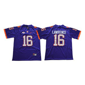 NCAA Clemson Tigers 16 Trevor Lawrence Purple College Football Legend Limited Men Jersey