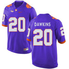 NCAA Clemson Tigers 20 Brian Dawkins Purple College Football Men Jersey