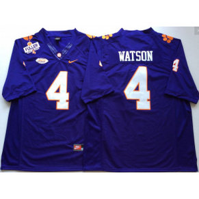 NCAA Clemson Tigers 4 Deshaun Watson Purple Fuller Patch ACC Patch Men Jersey NCAA Clemson Tigers 4 Deshaun Watson Purple Fuller Patch ACC Patch Men Jersey