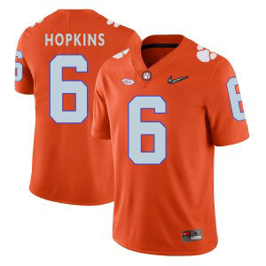 NCAA Clemson Tigers 6 DeAndre Hopkins Orange With Diamond Logo Football Men Jersey