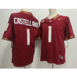 NCAA FSU 1 Thomas Castellanos Red Vapor Limited Men Jersey
