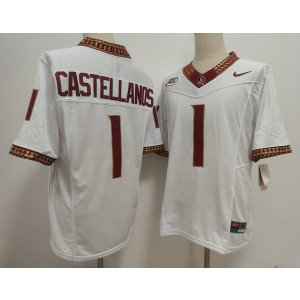 NCAA FSU 1 Thomas Castellanos White Vapor Limited Men Jersey