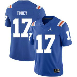 NCAA Florida Gators 17 Kadarius Toney Blue Throwback College Football Men Jersey