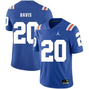 NCAA Florida Gators 20 Malik Davis Blue Throwback College Football Men Jersey