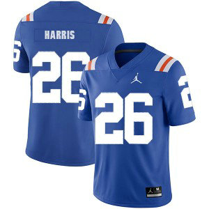 NCAA Florida Gators 26 Marcell Harris Blue Throwback College Football Men Jersey