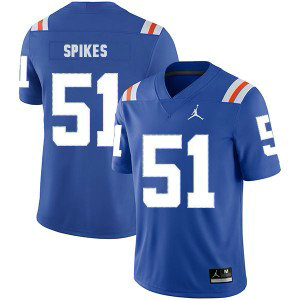 NCAA Florida Gators 51 Brandon Spikes Blue Throwback College Football Men Jersey
