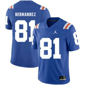 NCAA Florida Gators 81 Aaron Hernandez Blue Throwback College Football Men Jersey 1