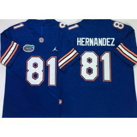 NCAA Florida Gators 81 Aaron Hernandez Blue Throwback College Football Men Jersey