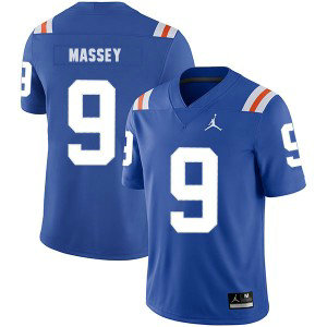NCAA Florida Gators 9 Dre Massey Blue Throwback College Football Men Jersey