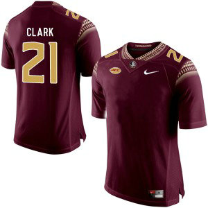 NCAA Florida State Seminoles 21 Corey Clark Red College Football Men Jersey