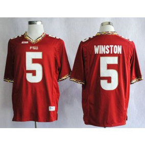 NCAA Florida State Seminoles 5 Jameis Winston Red Men Jersey