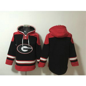 NCAA Georgia Bulldogs Blank Black Ageless Must-Have Lace-Up Pullover Hoodie